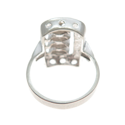 UNCAS Sterling Silver Antique Rhinestone Ring Size 6.5 (missing 1 rhinestone)