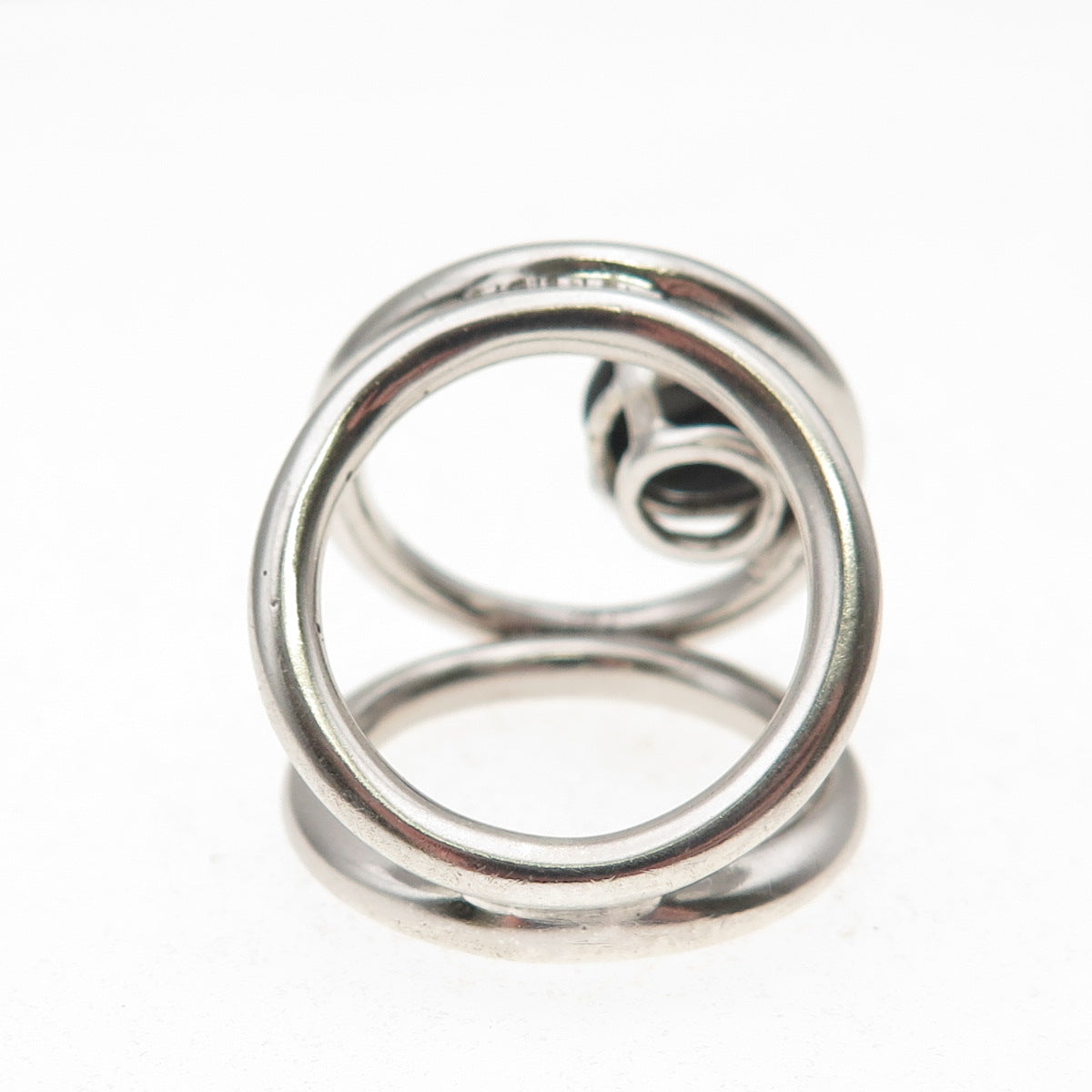 925 Sterling Silver Vintage Real Black Onyx Modernist Ring Size 6