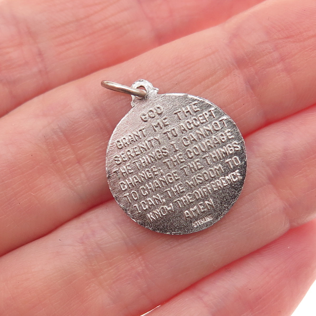 925 Sterling Silver Vintage Prayer Hands Religious Mini Charm Pendant