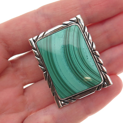 Gilo & Grace Nakai Navajo Old Pawn Sterling Silver Vintage Malachite Bolo Tie