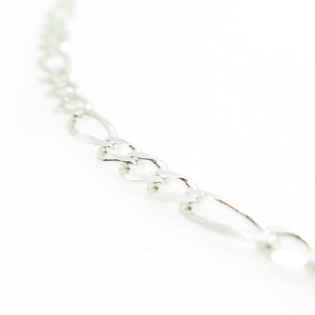 HAN 925 Sterling Silver Italy Figaro Chain Necklace 20"