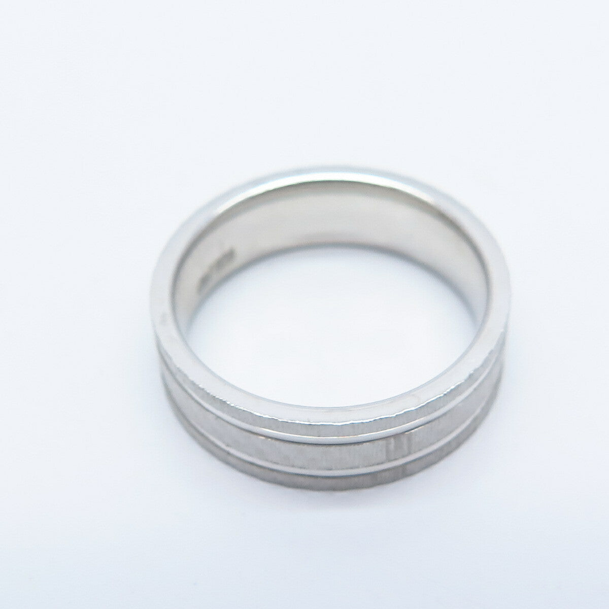 925 Sterling Silver Striped Band Ring Size 6.75