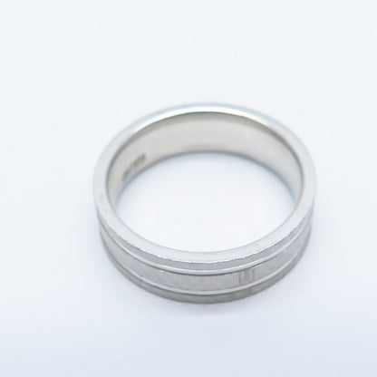 925 Sterling Silver Striped Band Ring Size 6.75