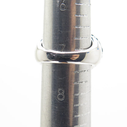 DSMK 925 Sterling Silver Real Black Spinel Gem Cluster Domed Ring Size 7.25