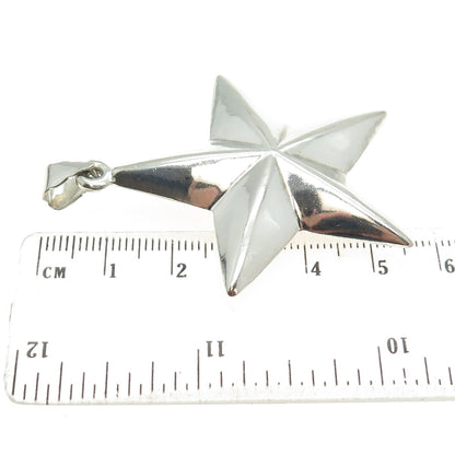 925 Sterling Silver Vintage Puffy Star 3D Pendant