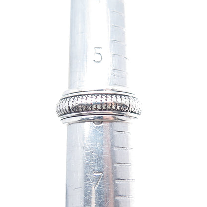 GeoArt 925 Sterling Silver Vintage Oxidized Rotating Band Ring Size 6