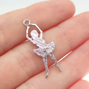 925 Sterling Silver Vintage Ballerina Charm Pendant
