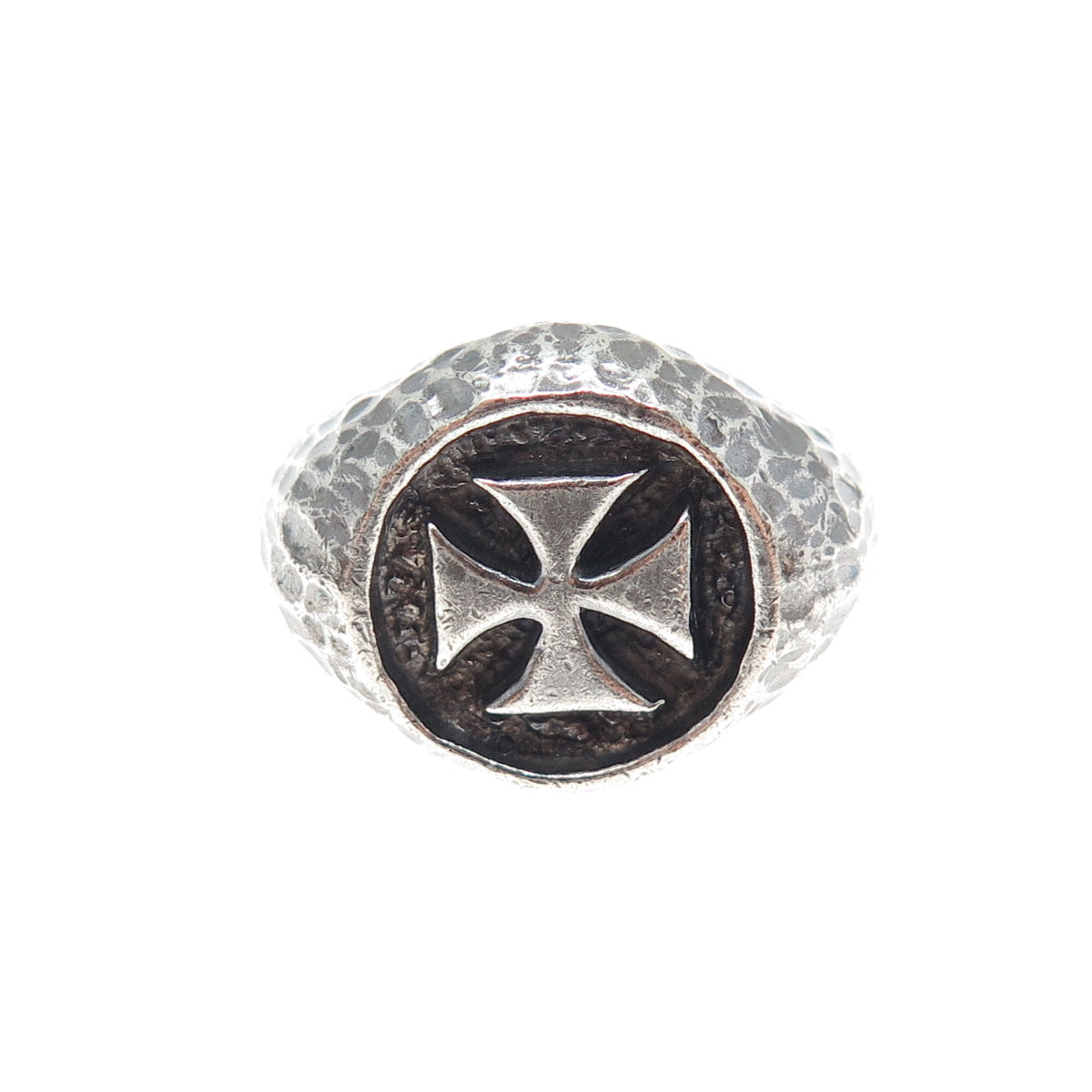 D. PRESSLEY NYC 925 Sterling Silver Vintage Cross Oxidized Ring Size 10.5