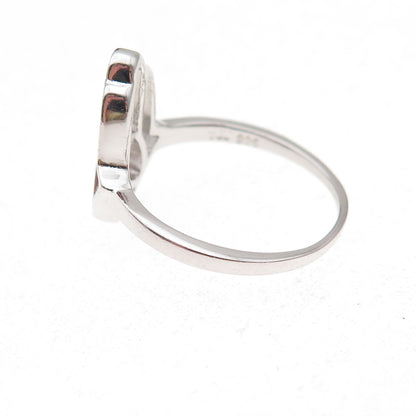925 Sterling Silver Heart Hamsa Amulet Ring Size 7