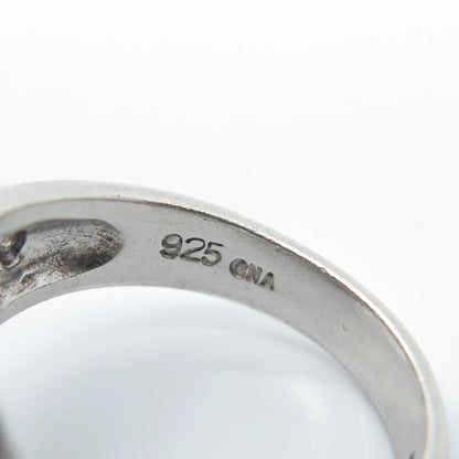 925 Sterling Silver C Z Wide Bypass Ring Size 5