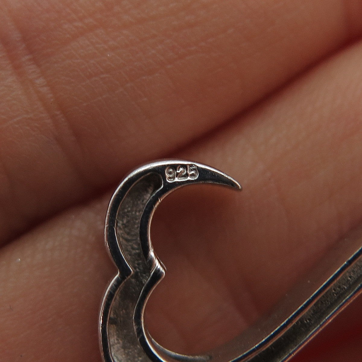 925 Sterling Silver Open Heart Slide Charm Pendant