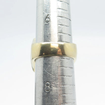 925 Sterling Silver Gold Plated Seta Green & White C Z Square Ring Size 7.25