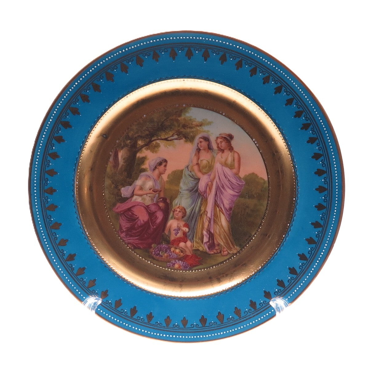 R. STARAL & ROYAL VIENNA Antique "The Young Virgill" Porcelain Cabinet Plate