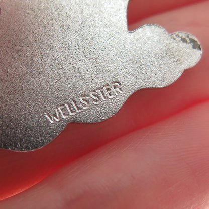 WELLS 925 Sterling Silver Antique Enamel Santa Claus Christmas Charm Pendant