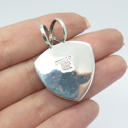 925 Sterling Silver Vintage GIL Mexico Real Aventurine Pendant