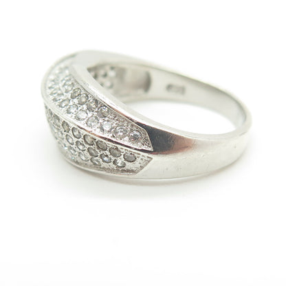 925 Sterling Silver Pave C Z Ring Size 7