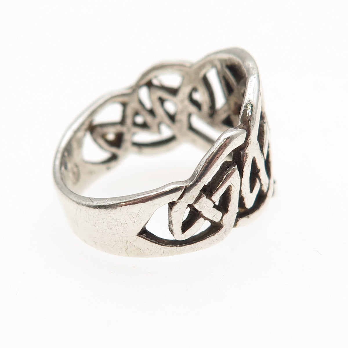 925 Sterling Silver Vintage Pentagram Celtic Knot Oxidized Ring Size 6.5
