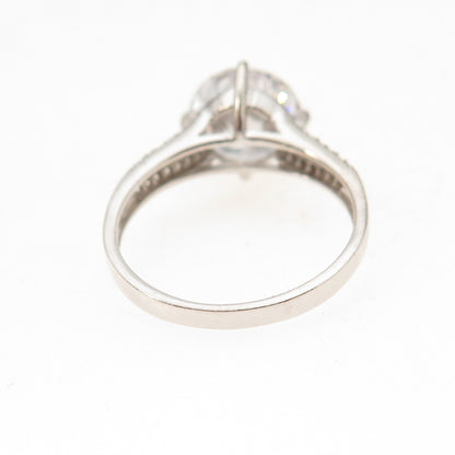 Stauer 925 Sterling Silver Round-Cut C Z Engagement Ring Size 8