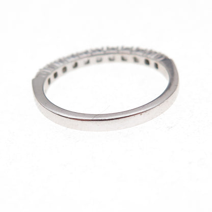 925 Sterling Silver Round-Cut C Z Half Eternity Band Ring Size 6.5