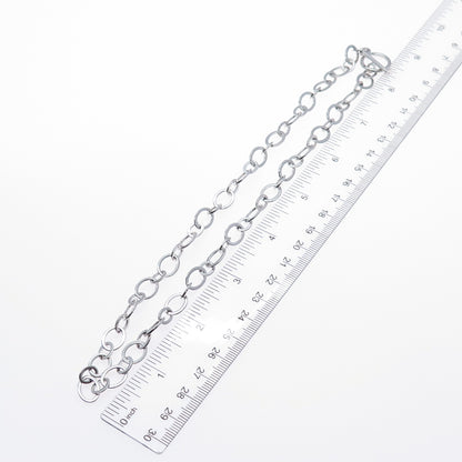 925 Sterling Silver Vintage Multi-Oval Chain Necklace 18"