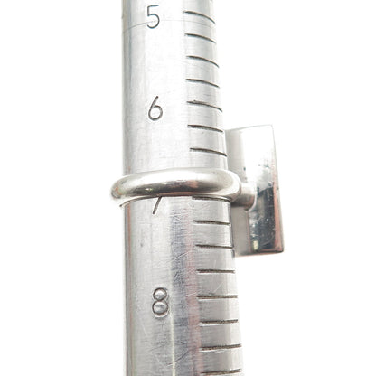 SX Sally C 925 Sterling Silver Vintage Real Abalone Shell Modernist Ring Size 7