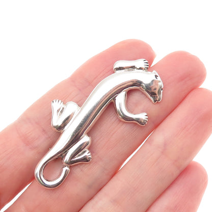 Marie Jennifer 925 Sterling Silver Vintage Modernist Panther Pin Brooch