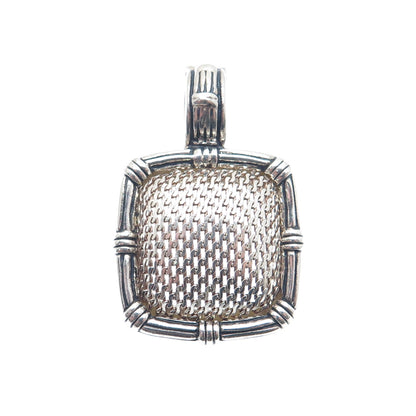 ESPO SIG Joseph Esposito 925 Sterling Silver Vintage Mesh Dome Oxidized Pendant