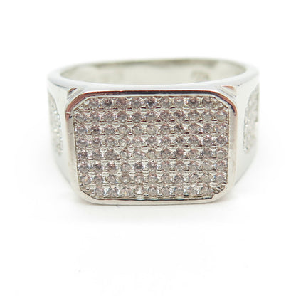 925 Sterling Silver Pave C Z Ring Size 11.25