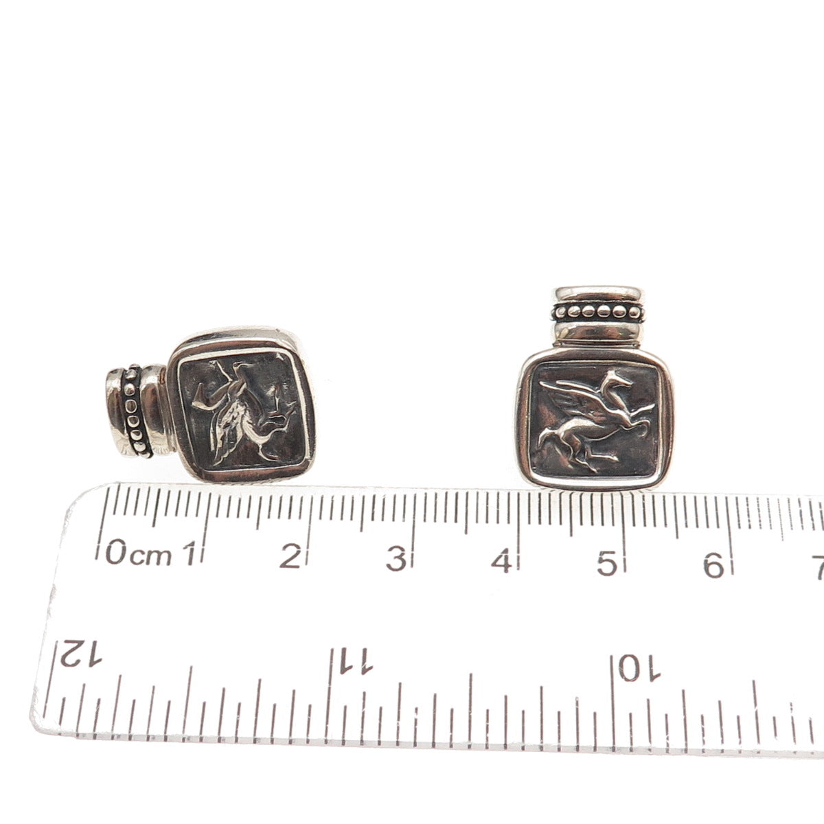 Ecclissi 925 Sterling Silver Vintage Pegasus Oxidized Earrings