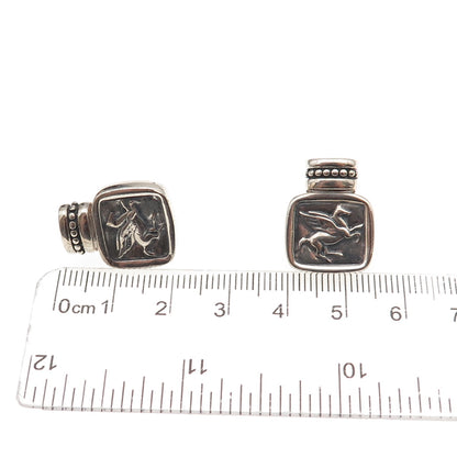 Ecclissi 925 Sterling Silver Vintage Pegasus Oxidized Earrings