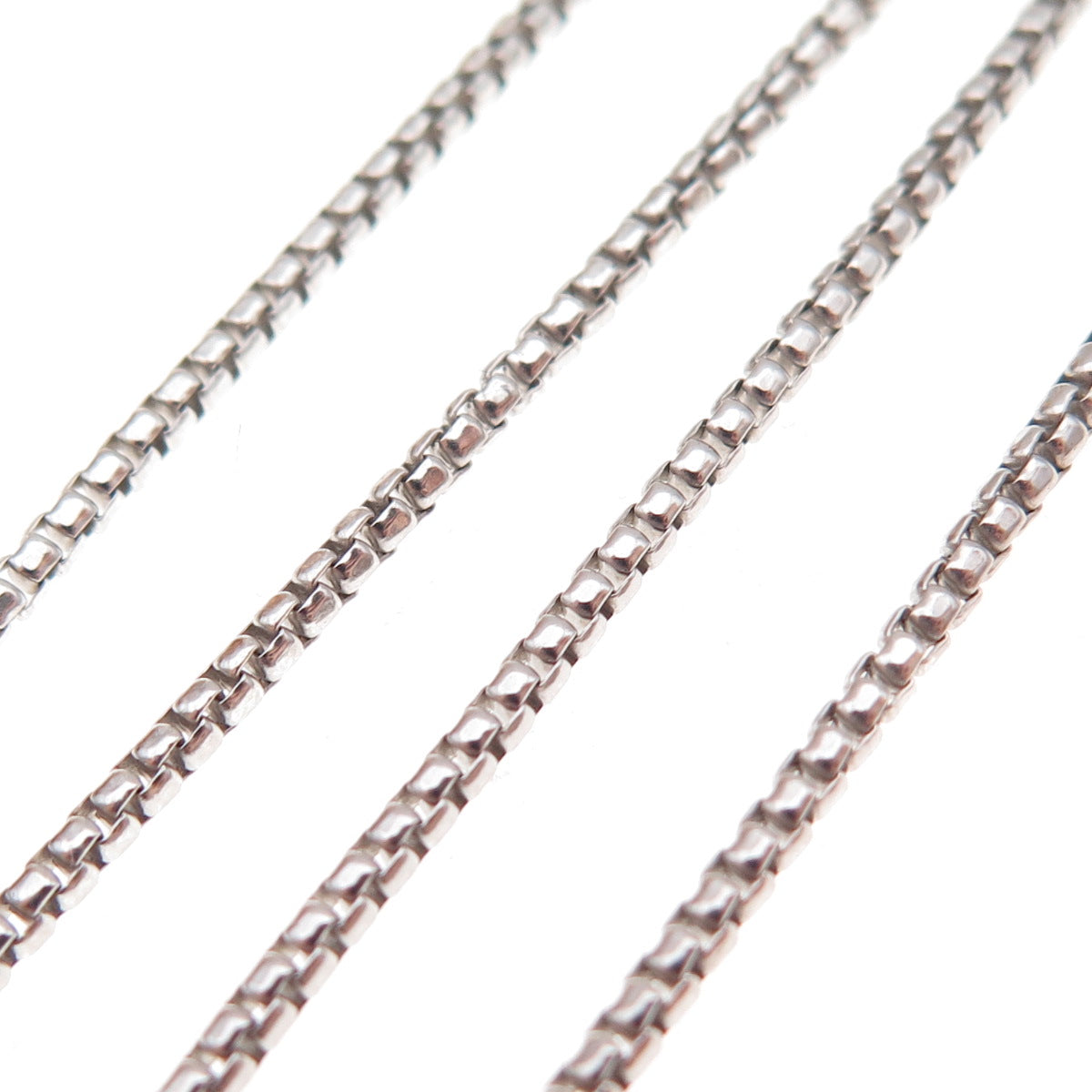 925 Sterling Silver Italy Round Box Chain Necklace 18"