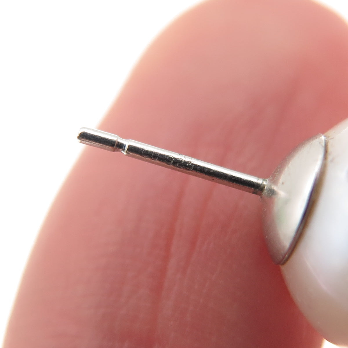 925 Sterling Silver Faux Pearl Stud Earrings