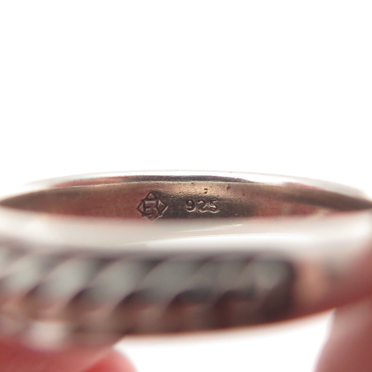 ER Elyse Ryan 925 Sterling Silver Vintage Charm Holder Oxidized Band Ring Size 7