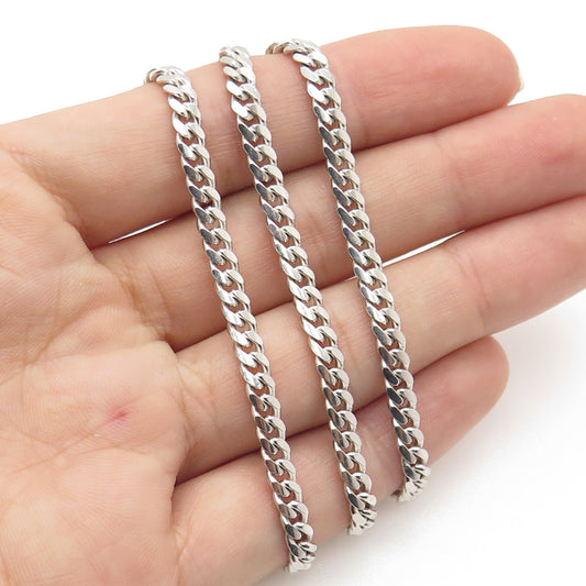 925 Sterling Silver Italy Cuban Chain Necklace 24"