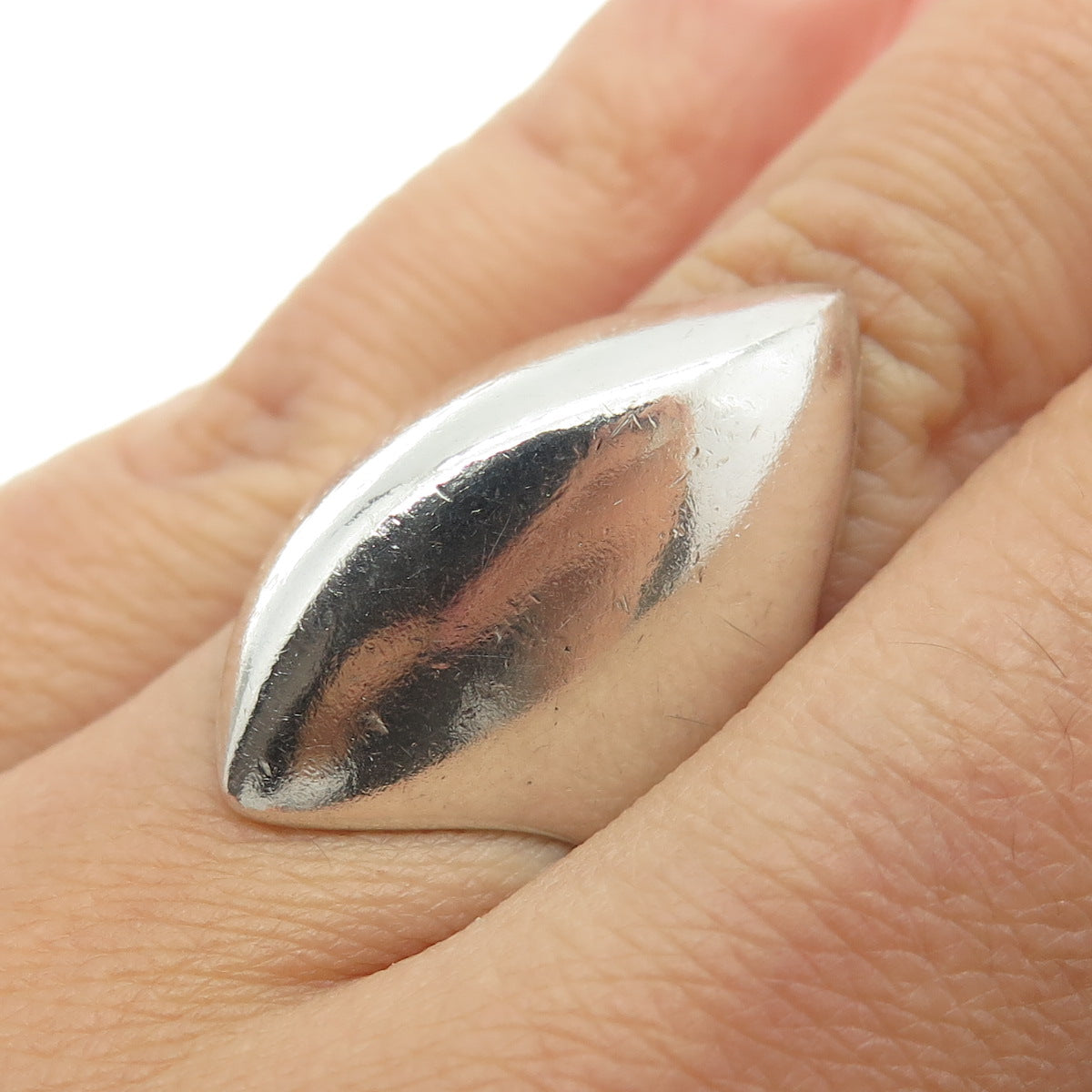 925 Sterling Silver Vintage Modernist Ring Size 7