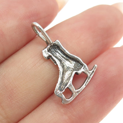 925 Sterling Silver Vintage Ice Skating Shoe Minimalist Charm Pendant