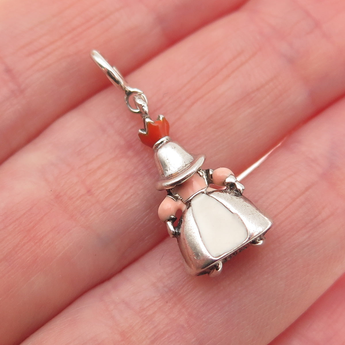 Thomas Sabo Sterling Silver Vintage Enamel Princess Spring Ring Charm Pendant