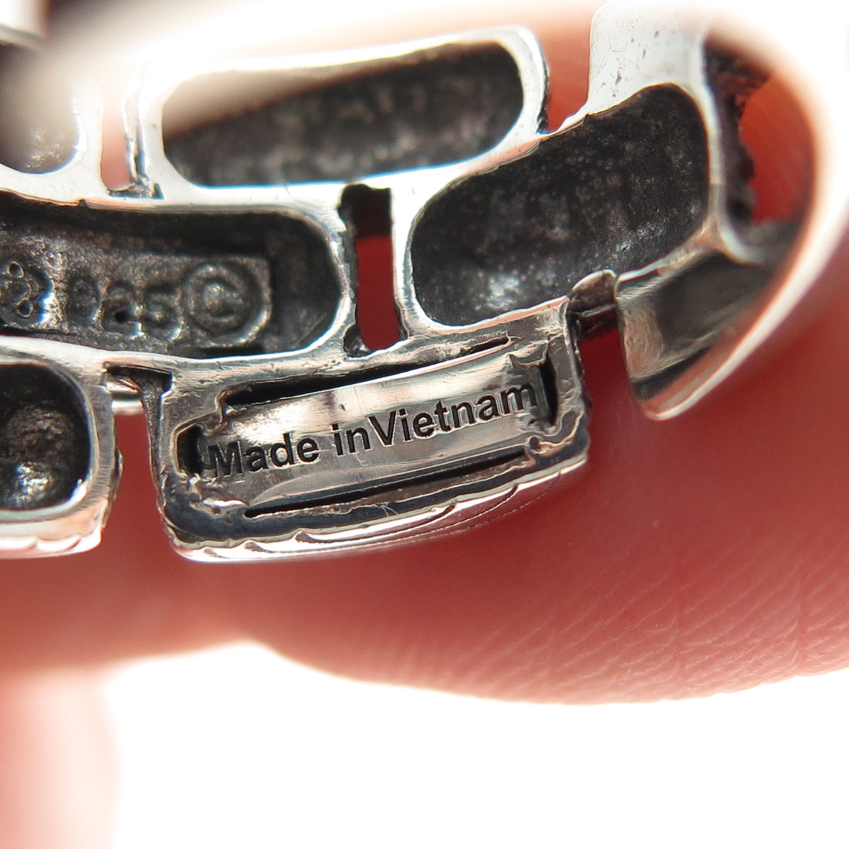 925 Sterling Silver Vintage Modernist Oxidized Ring Size 5.5