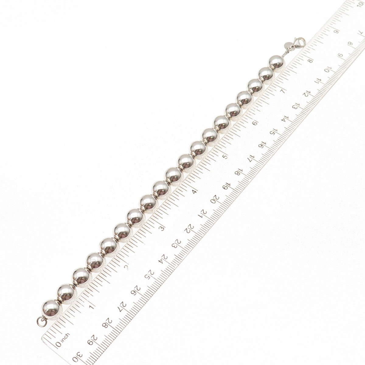 Tiffany & Co. 925 Sterling Silver Vintage HardWear Ball Beaded Bracelet 7.25"