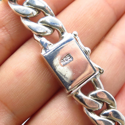 925 Sterling Silver Vintage Figaro Link Bracelet 8.25"