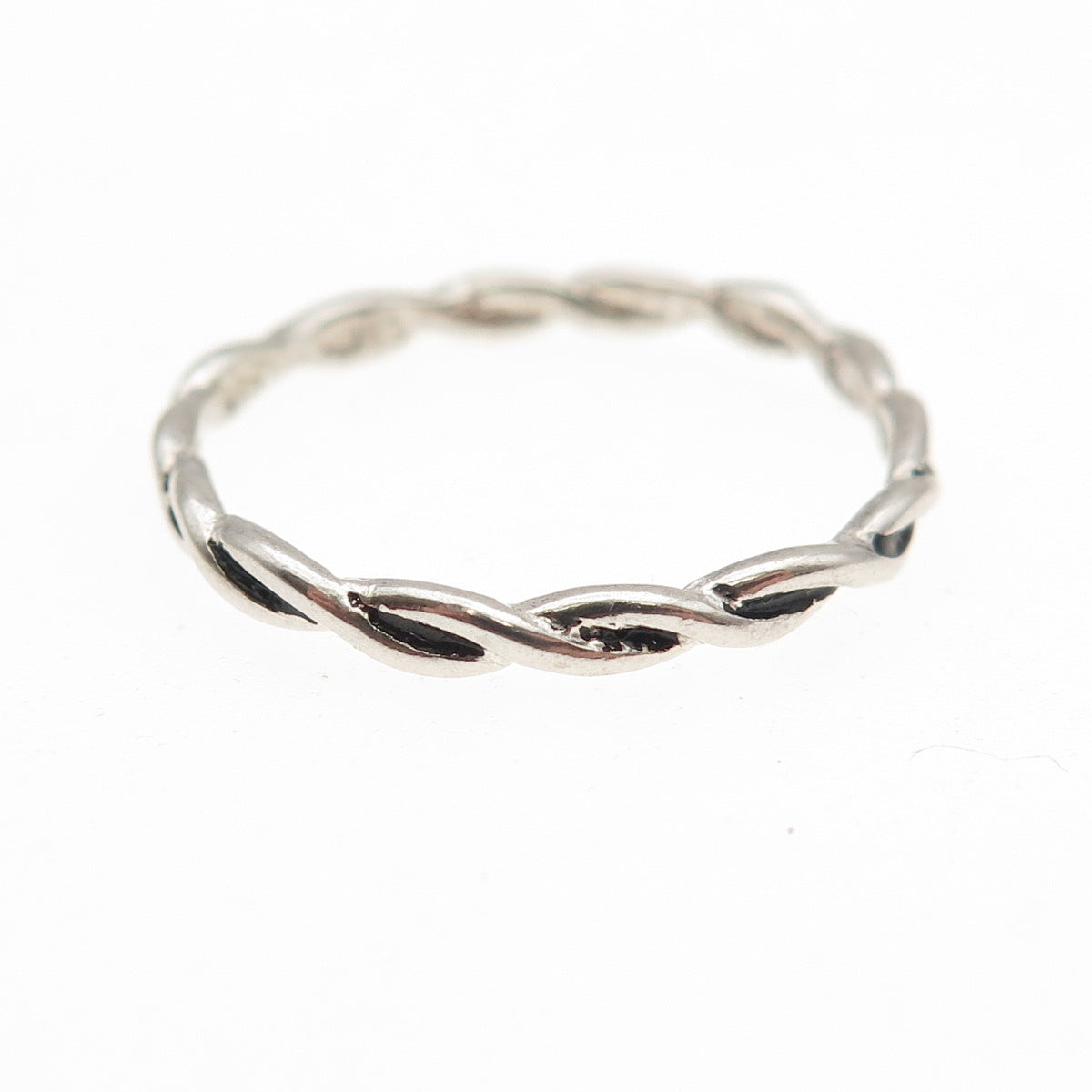 AVON 925 Sterling Silver Vintage Woven Stackable Oxidized Band Ring Size 9