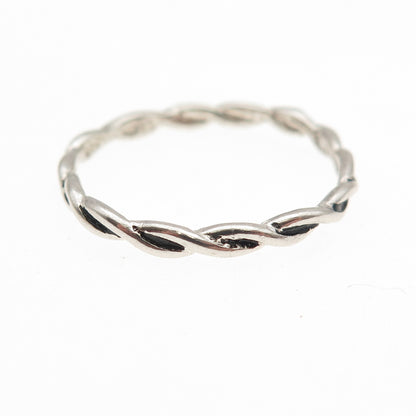 AVON 925 Sterling Silver Vintage Woven Stackable Oxidized Band Ring Size 9