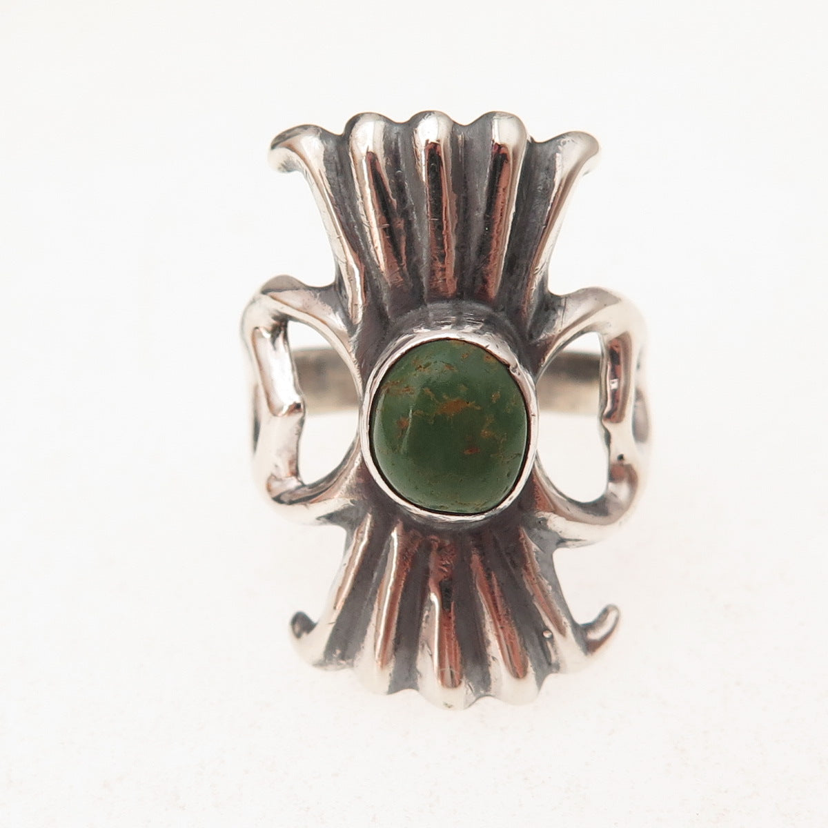 Old Pawn 925 Sterling Silver Vintage Southwestern Royston Turquoise Ring Size 8