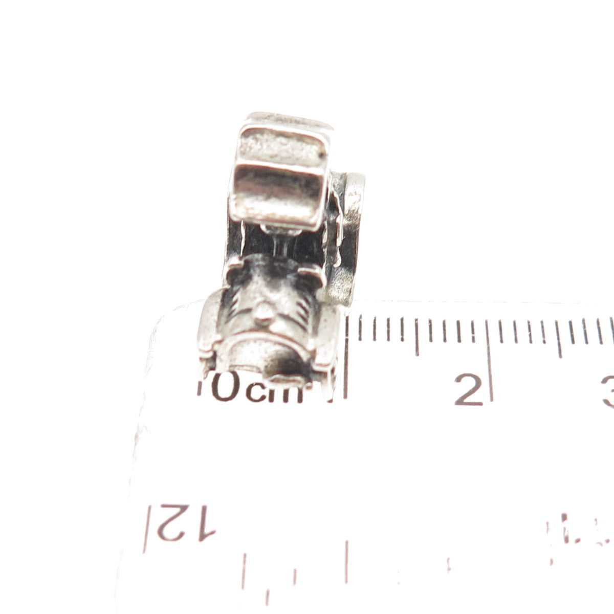 925 Sterling Silver Antique Art Deco Retro Car Oxidized 3D Charm Pendant