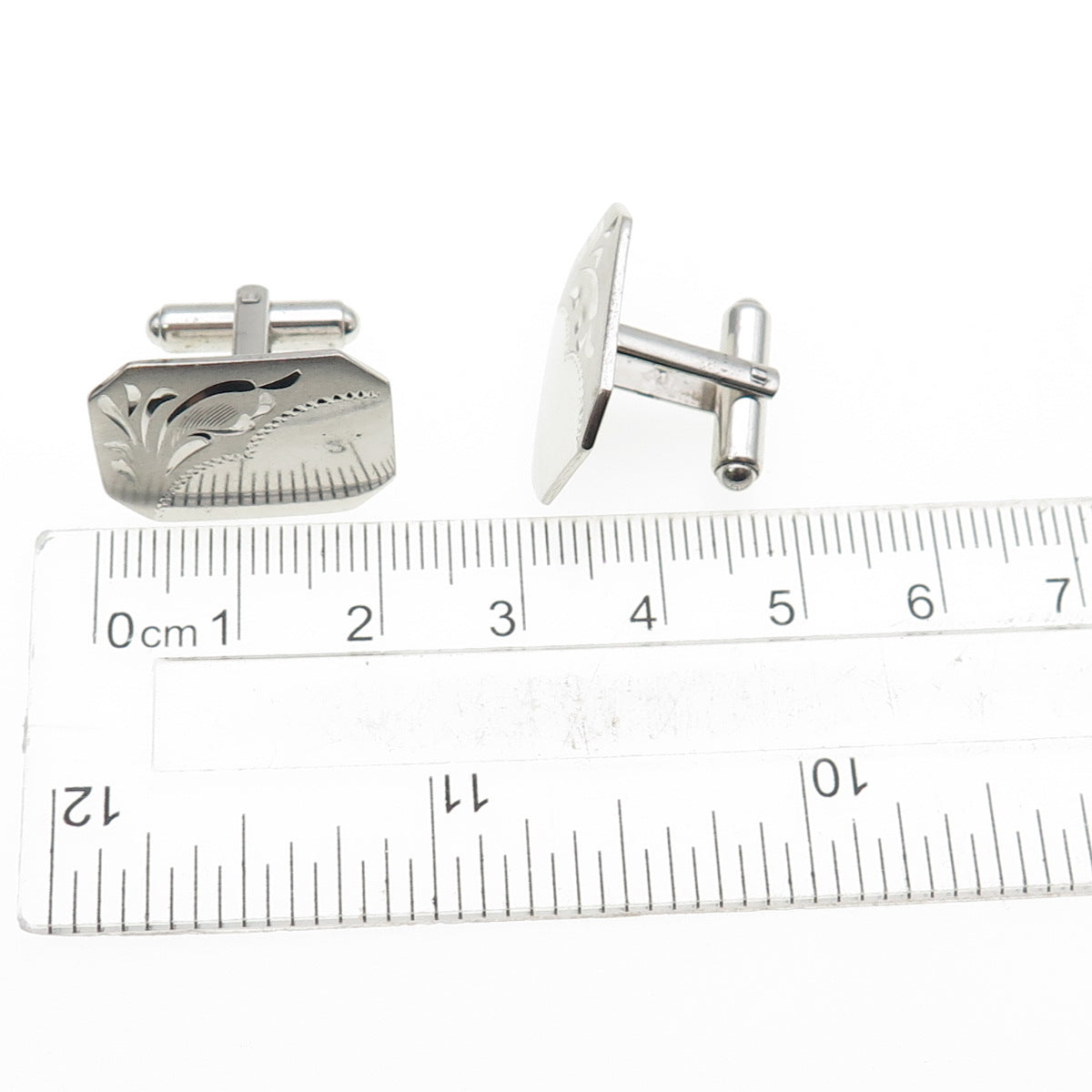 925 Sterling Silver Vintage Engraved Cufflinks