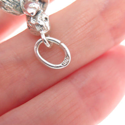 800 Silver Vintage Cherub 3D Charm Pendant