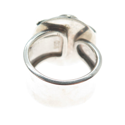 950 Silver Vintage Star of David Adjustable Ring Size 7.5