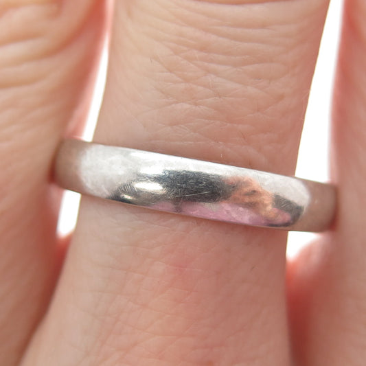 925 Sterling Silver Vintage Classic Wedding Band Ring Size 11.25