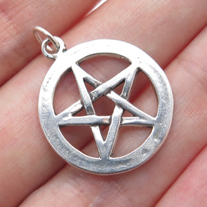 SUNWEST 925 Sterling Silver Vintage Pentagram Oxidized Charm Pendant