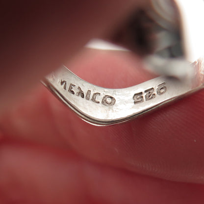 925 Sterling Silver Vintage Mexico Enamel Snake Ring Size 6.5